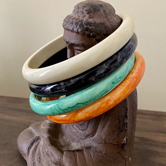 "Marbleized" Stacking Bracelets - Set of 4!!! - Picture 6 of 7